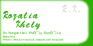 rozalia khely business card